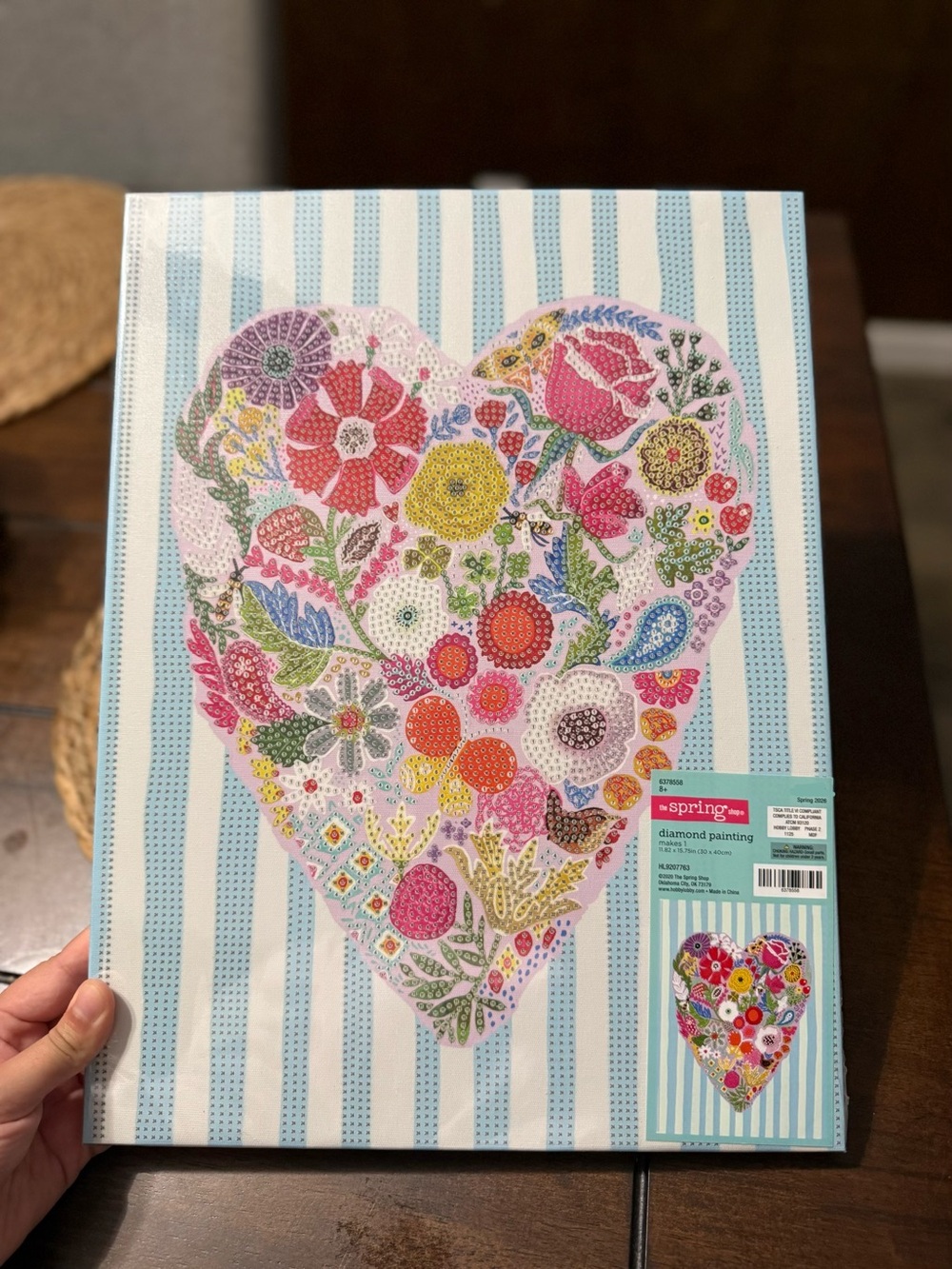 Floral Heart Diamond Painting Canvas - Multicolor